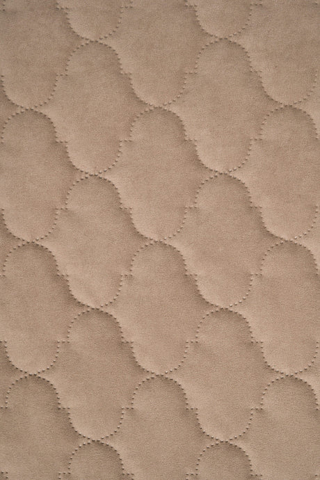 VARM DYNBEIGE UTTARIO VELVET 3D – QUILTAD VELOUR MED BUBBELMÖNSTER