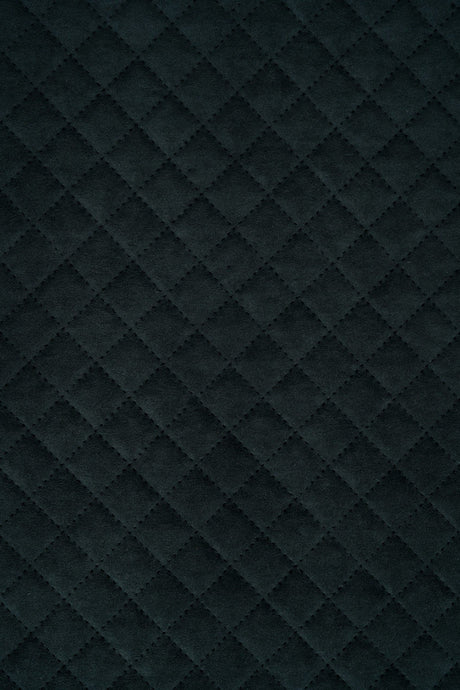 MÖRK GRAFITSVART UTTARIO VELVET 3D – KVILTAD VELOUR MED RUTMÖNSTER
