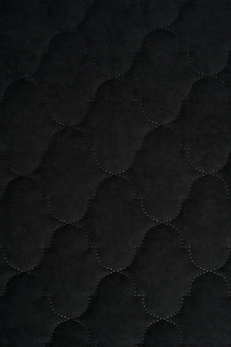 MÖRK GRAFITSVART UTTARIO VELVET 3D – KVILTAD VELOUR MED BUBBELMÖNSTER