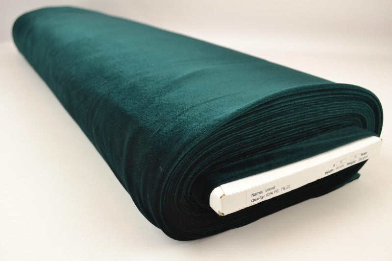 MÖRKGRÖN VELOUR MED STRETCH – MJUK STICKAD KVALITET