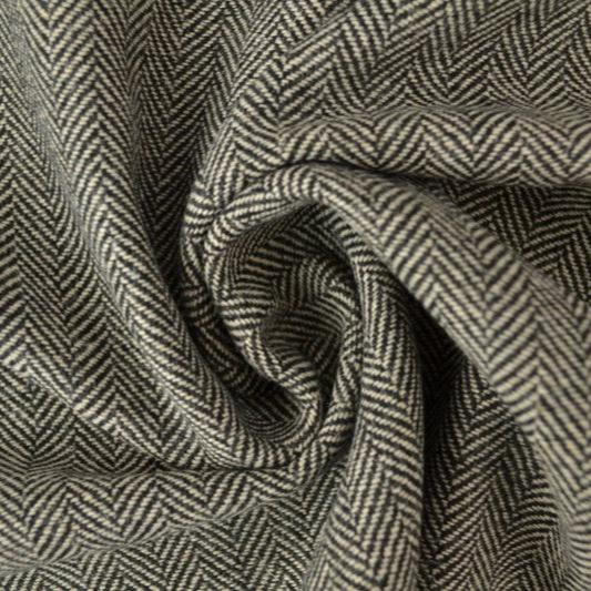 BEIGE OCH SVART TWEED MED FISKBENSMÖNSTER