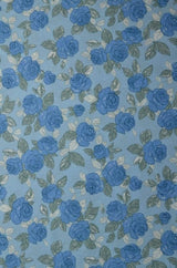 G&M Bomuldspoplin BOMULDSPOPLIN M. SKITSEREDE BLÅ ROSER