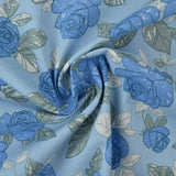 G&M Bomuldspoplin BOMULDSPOPLIN M. SKITSEREDE BLÅ ROSER