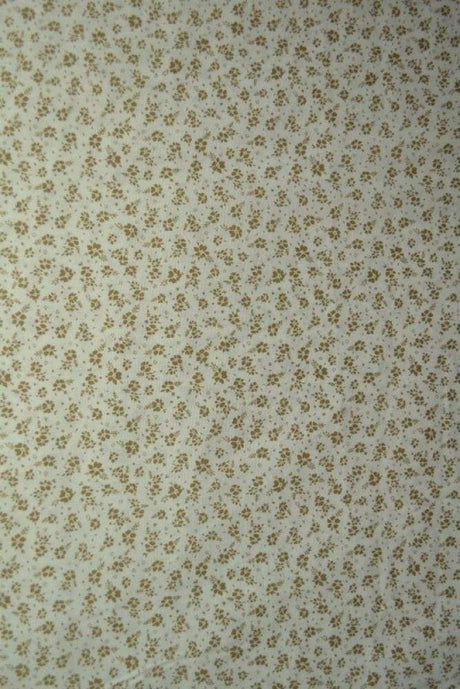 G&M Bomuldspoplin HVID BOMULDSPOPLIN MED SMÅ BEIGE BLOMSTER