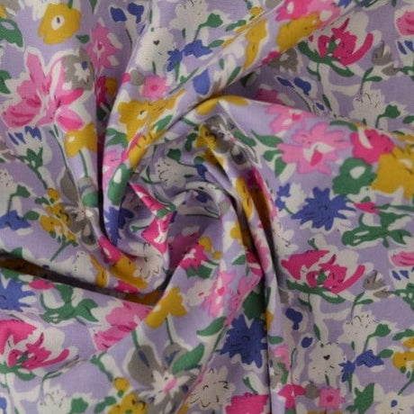 G&M Bomuldspoplin LAVENDEL BOMULDSPOPLIN M. VIOLER OG PETUNIER