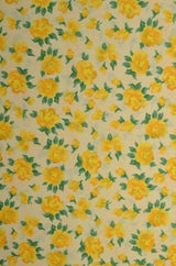 G&M Bomuldspoplin LYSEGUL BOMULDSPOPLIN M. GULE PÆONER