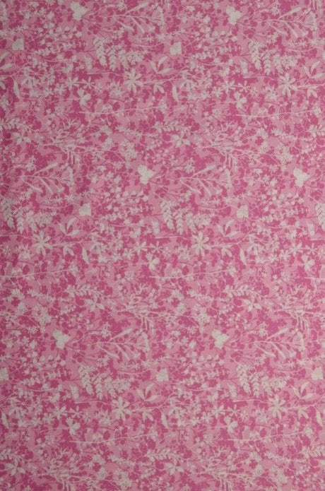 G&M Bomuldspoplin LYSERØD BOMULDSPOPLIN M. ENGBLOMSTER