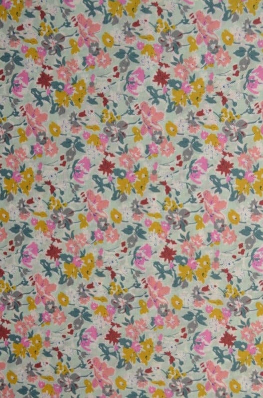 G&M Bomuldspoplin MINT BOMULDSPOPLIN M. VIOLER OG PETUNIER