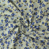 G&M Bomuldspoplin MINTGRØN BOMULDSPOPLIN M. BLÅ ANEMONER