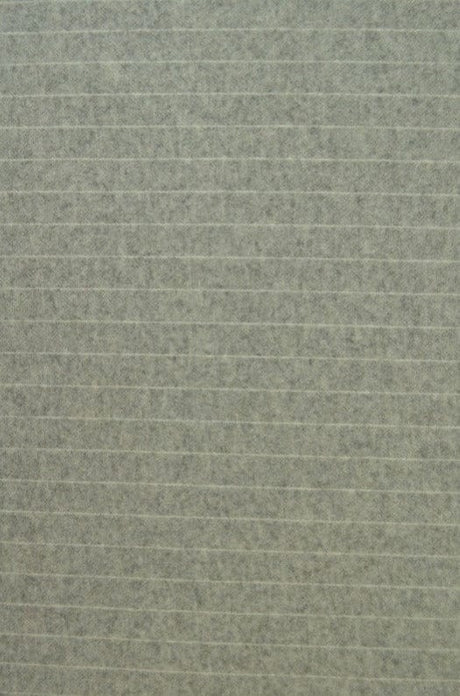 Garn & Metervarer Strikket Bomuldsflannel SØLVGRÅ TYK STRIBET FLANNEL